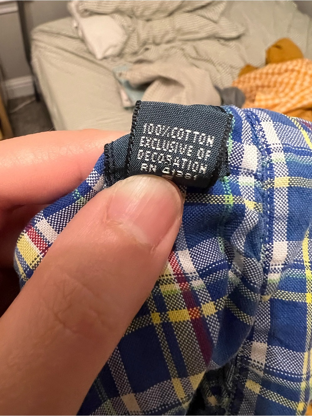 Vintage Ralph Lauren Blue Plaid Cotton Button-Up Shirt - Picture 5 of 5
